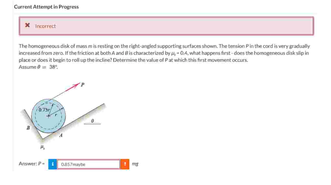 Current Attempt in Progress Incorrect The