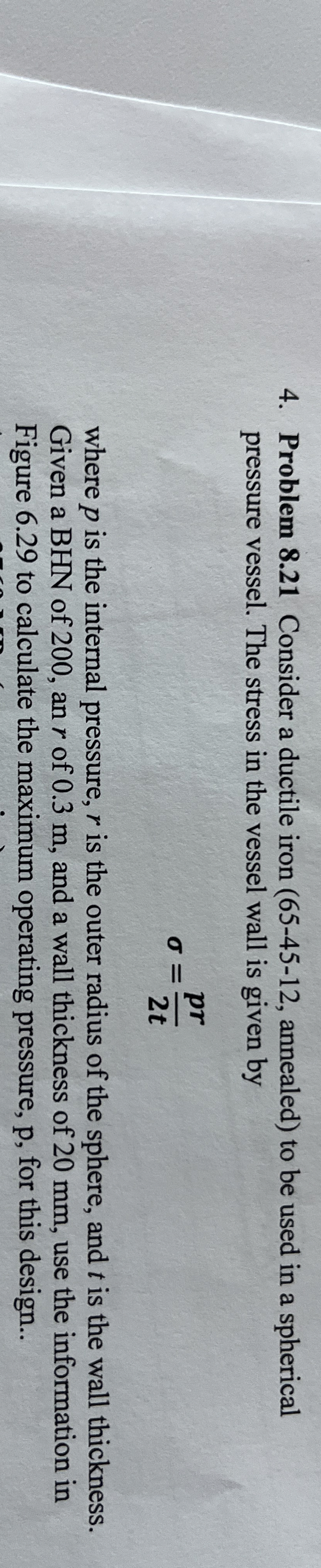Problem 8 . 2 1 Consider a ductile iron ( 6 5 - 4