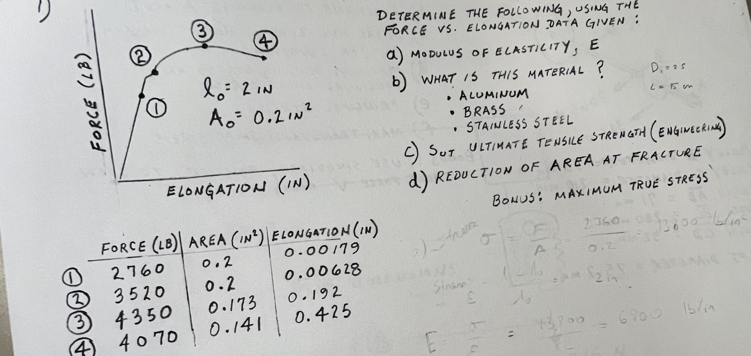 DETERMINE THE FOLLOWING, USING THE FORGE VS .