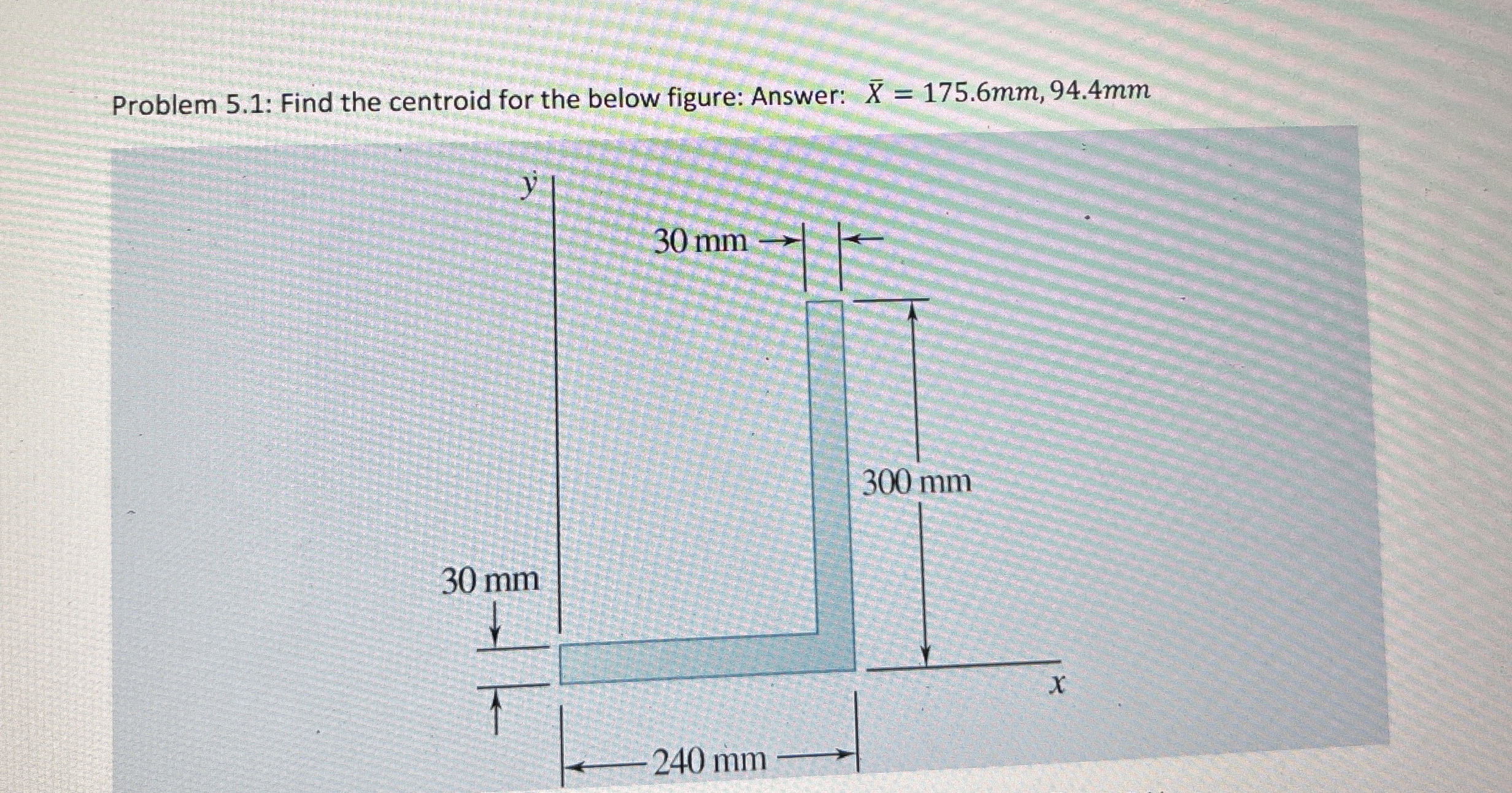 Problem 5 . 1 : Find the centroid for the below