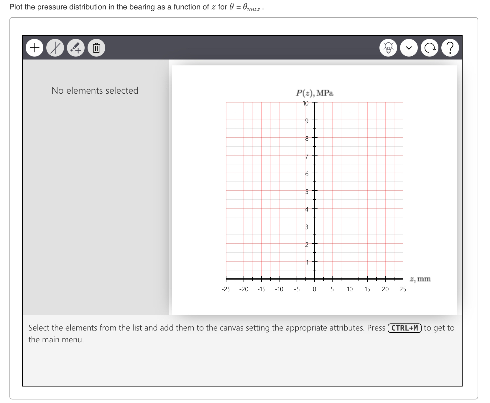 Plot the pressure distribution in the bearing as
