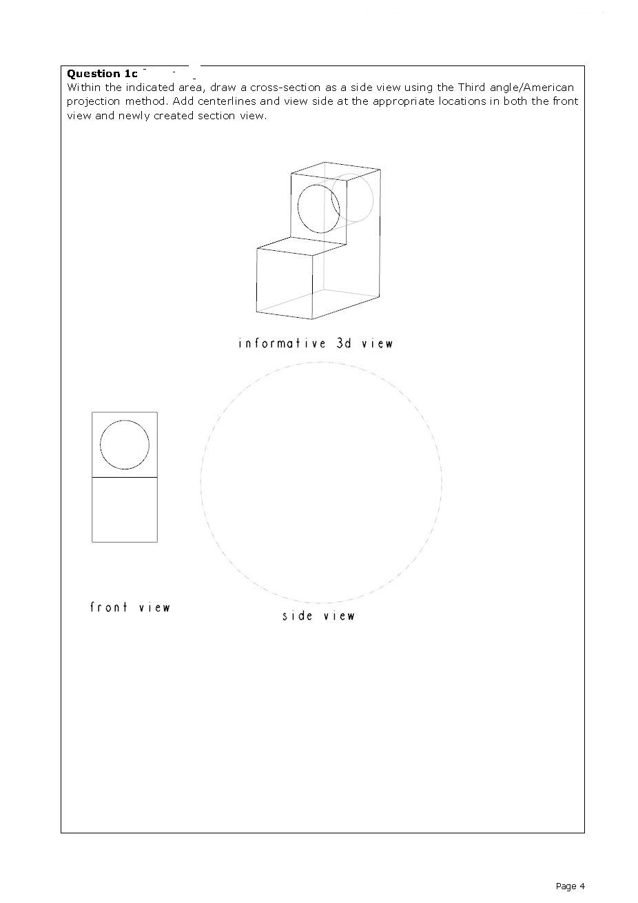 Question 1 c - Within the indicated area, draw a