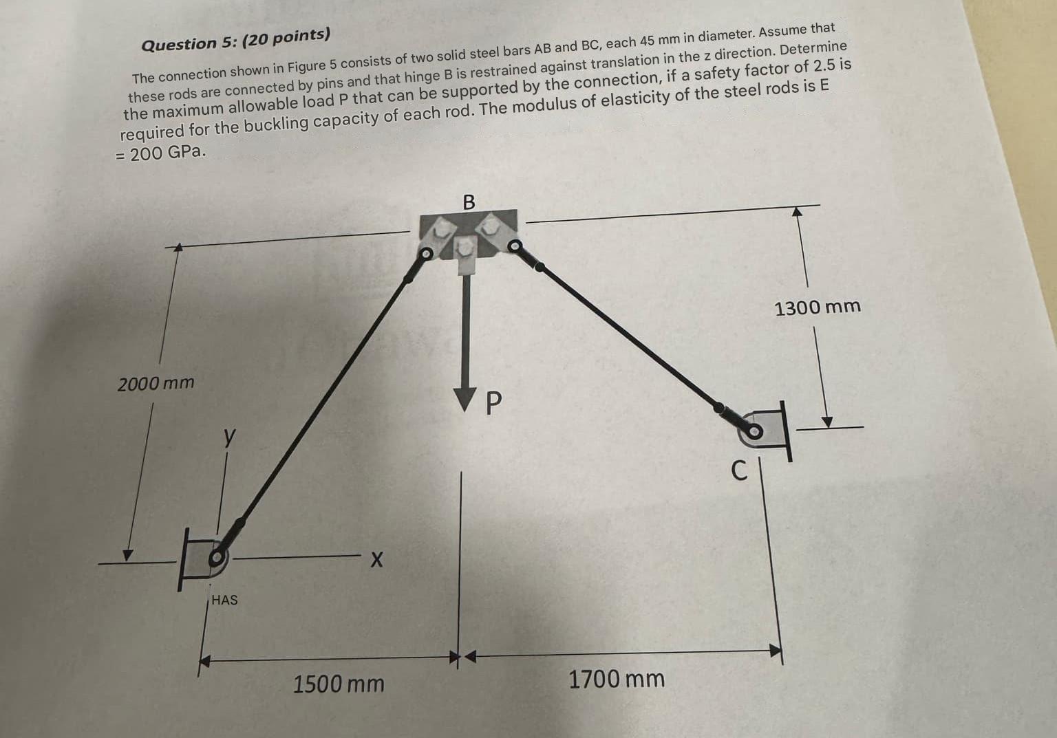 Question 5 : ( 2 0 points ) The connection shown