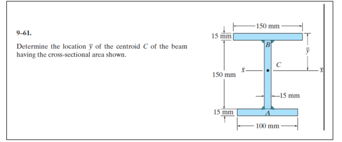 9 - 6 1 . Determine the location ? b a r ( y ) of