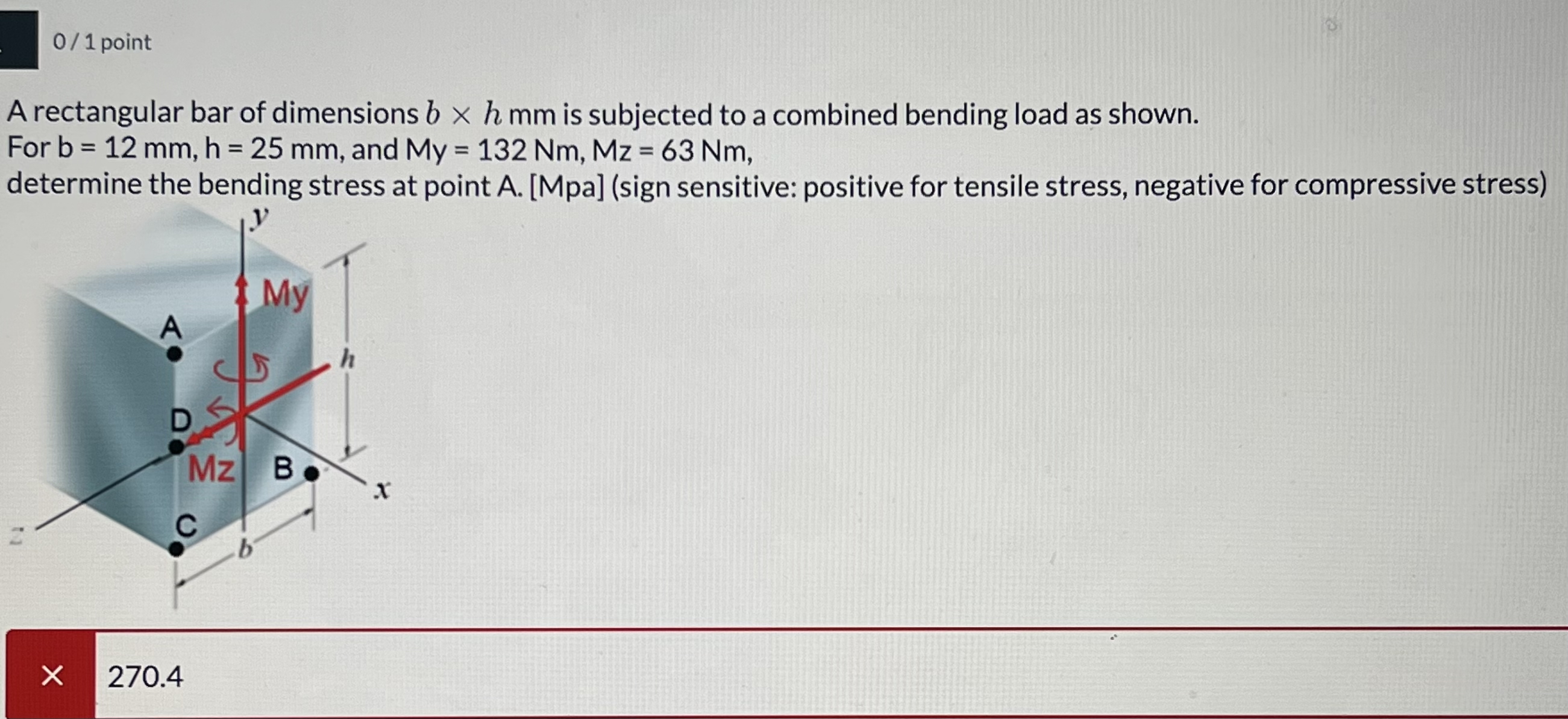0 / 1 point PLZ HELP: A rectangular bar of