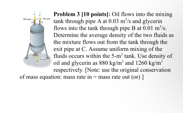 Problem 3 [ 1 0 points ] : Oil flows into the