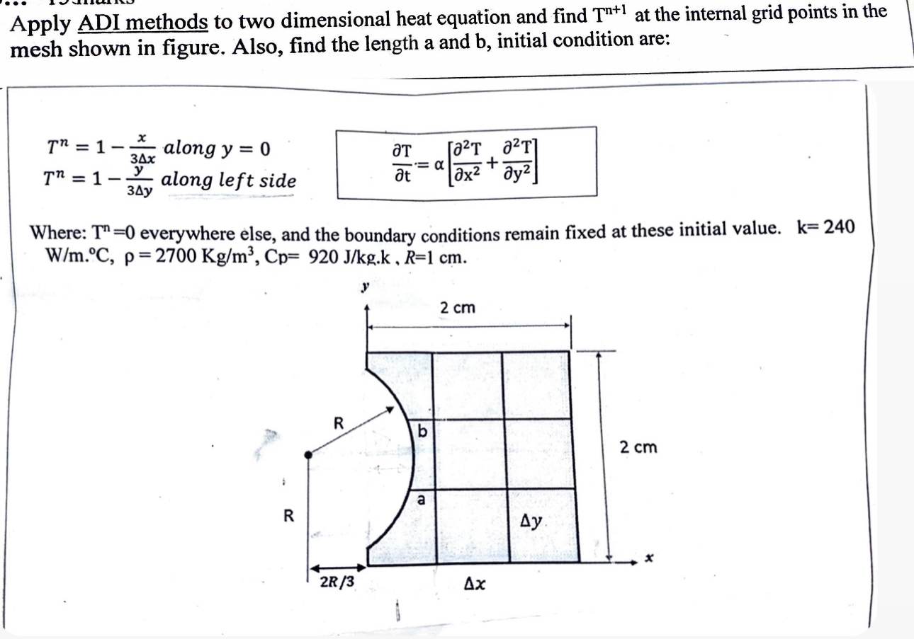 Apply ADI methods to two dimensional heat