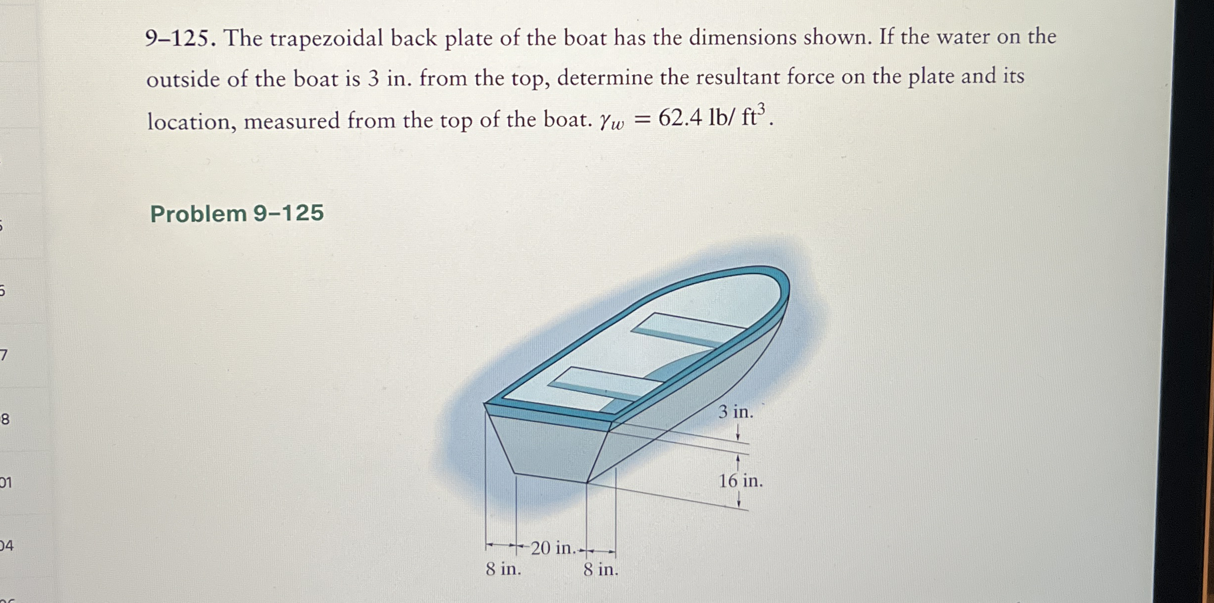 9 - 1 2 5 . The trapezoidal back plate of the
