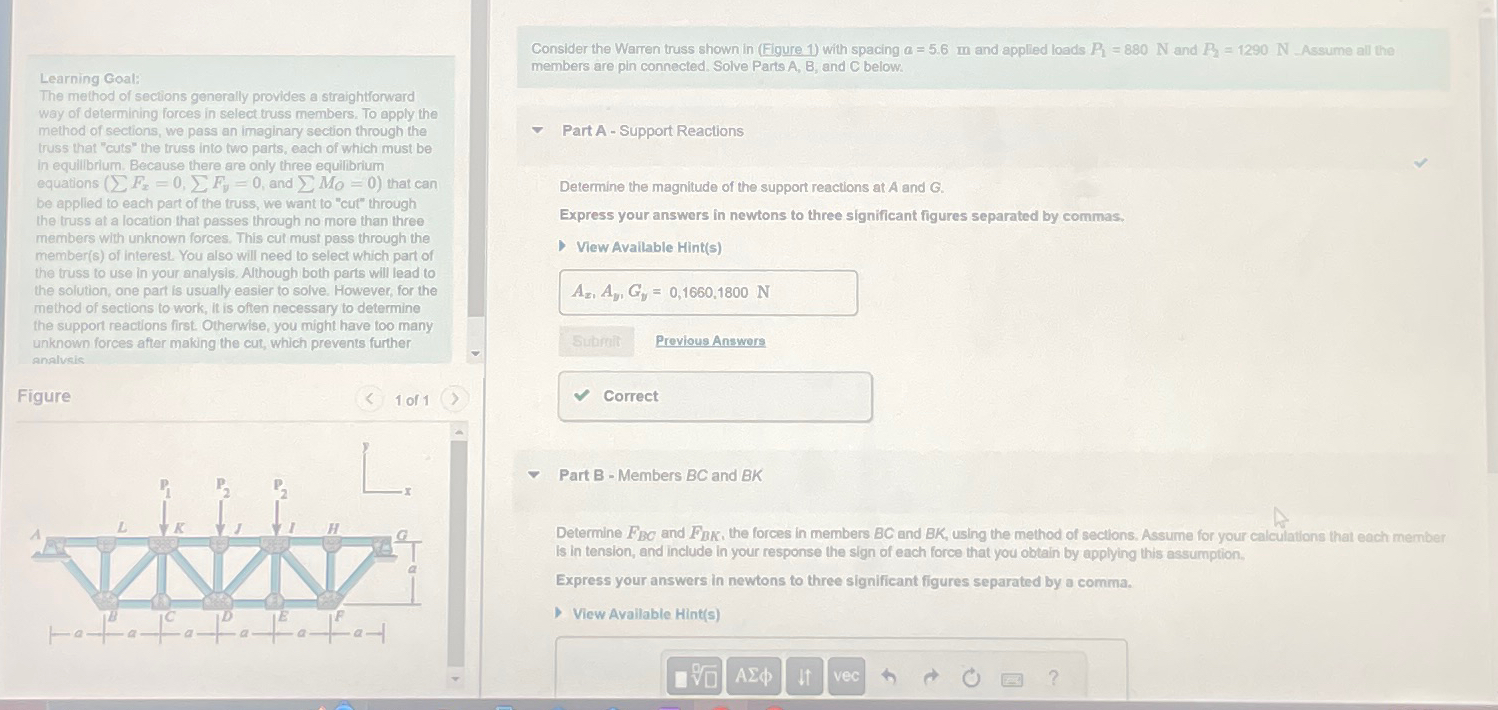 Learning Goal: The method of sections generally