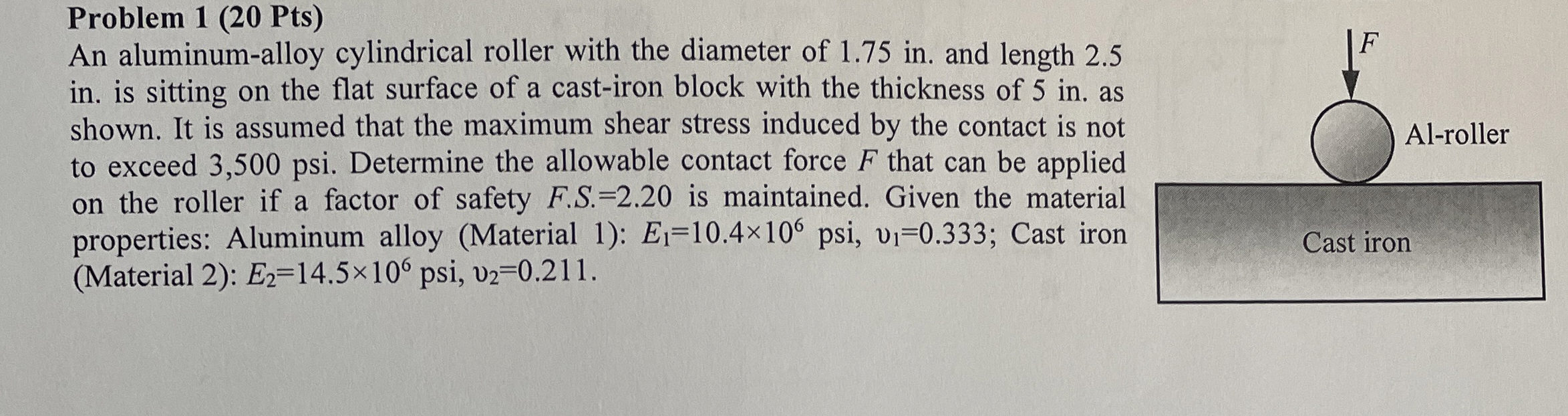 Problem 1 ( 2 0 Pts ) An aluminum - alloy