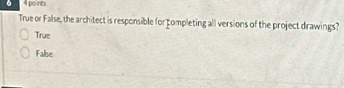 True or False, the architect is responsible for