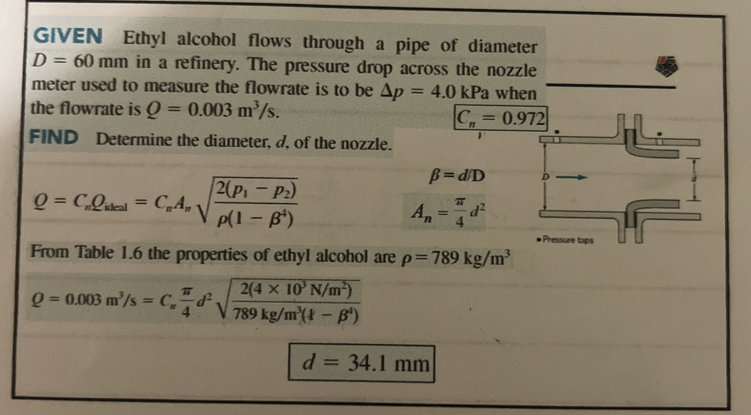 SHOW ALL STEPS PLS . GIVEN Ethyl alcohol flows