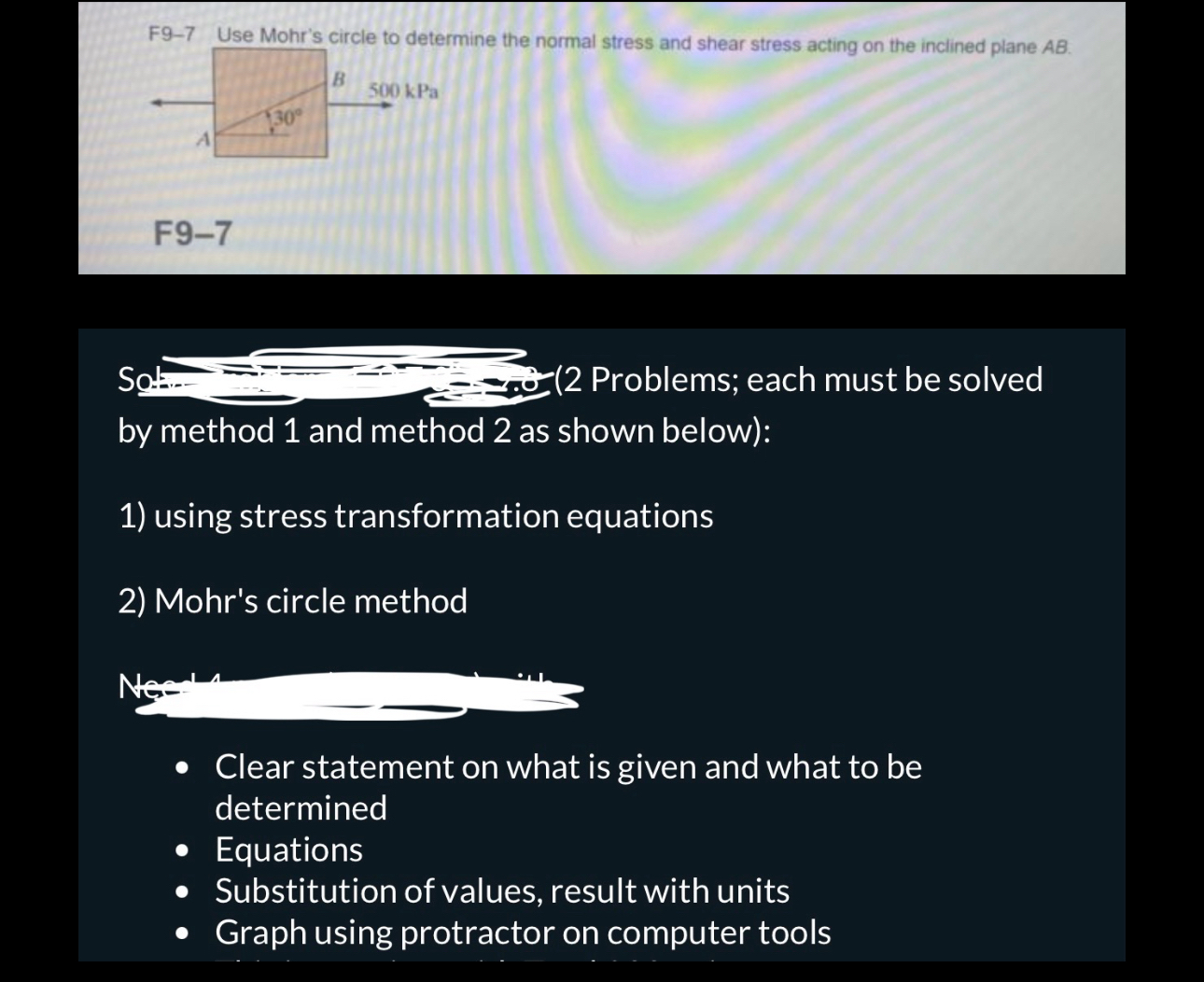 F 9 - 7 Use Mohl's circle to determine the normal