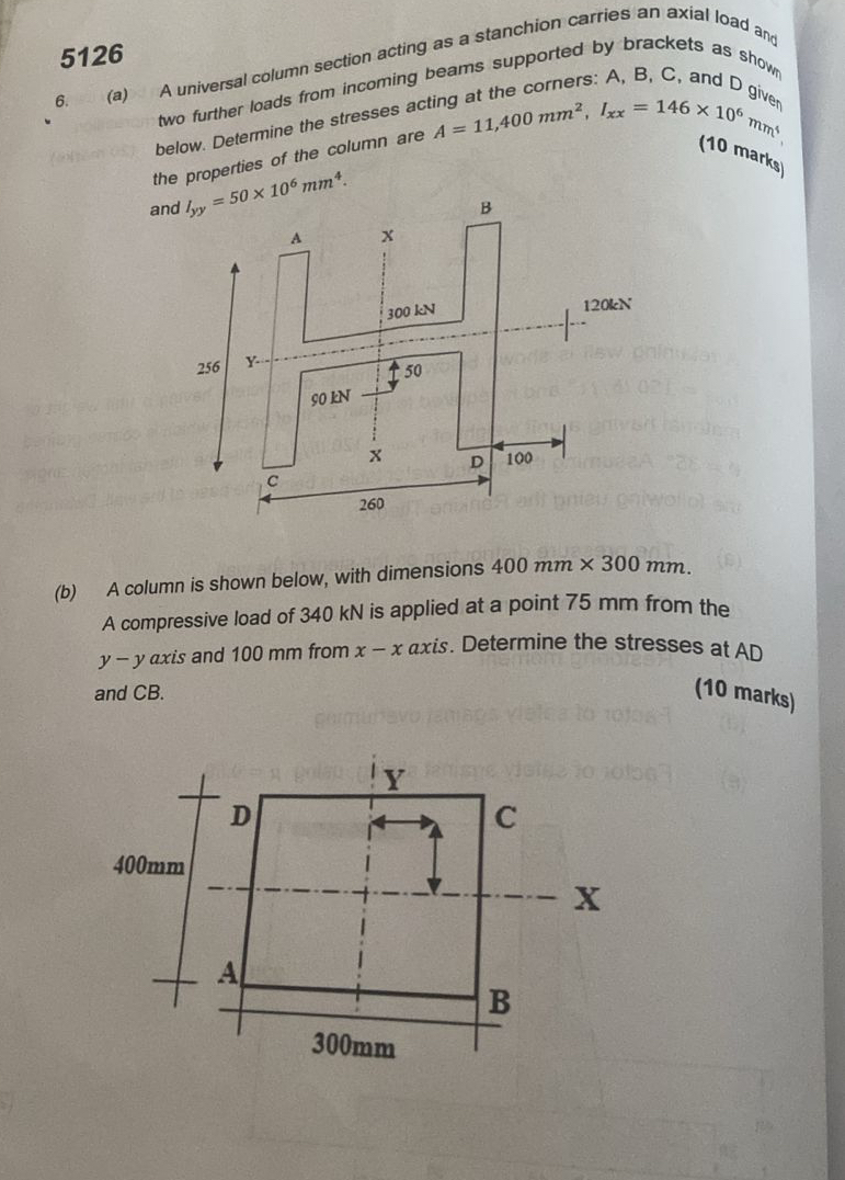 6 . ( a ) A universal column section acting as a