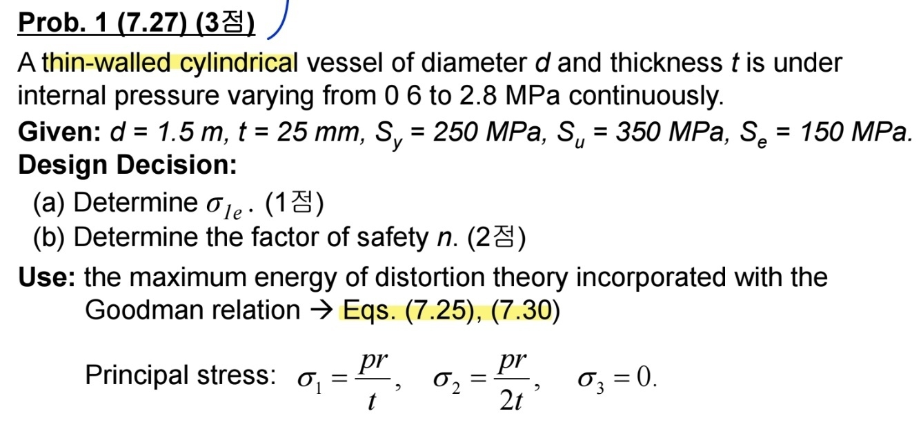 Prob. 1 ( 7 . 2 7 ) ( 3 ) A thin - walled