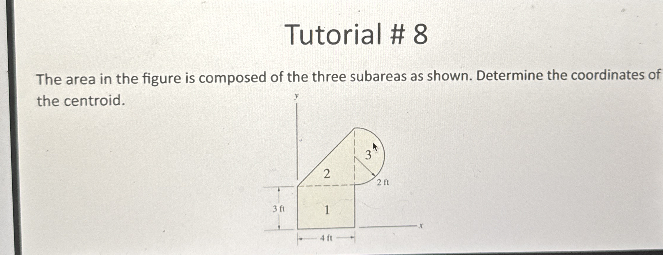 Tutorial # 8 The area in the figure is composed