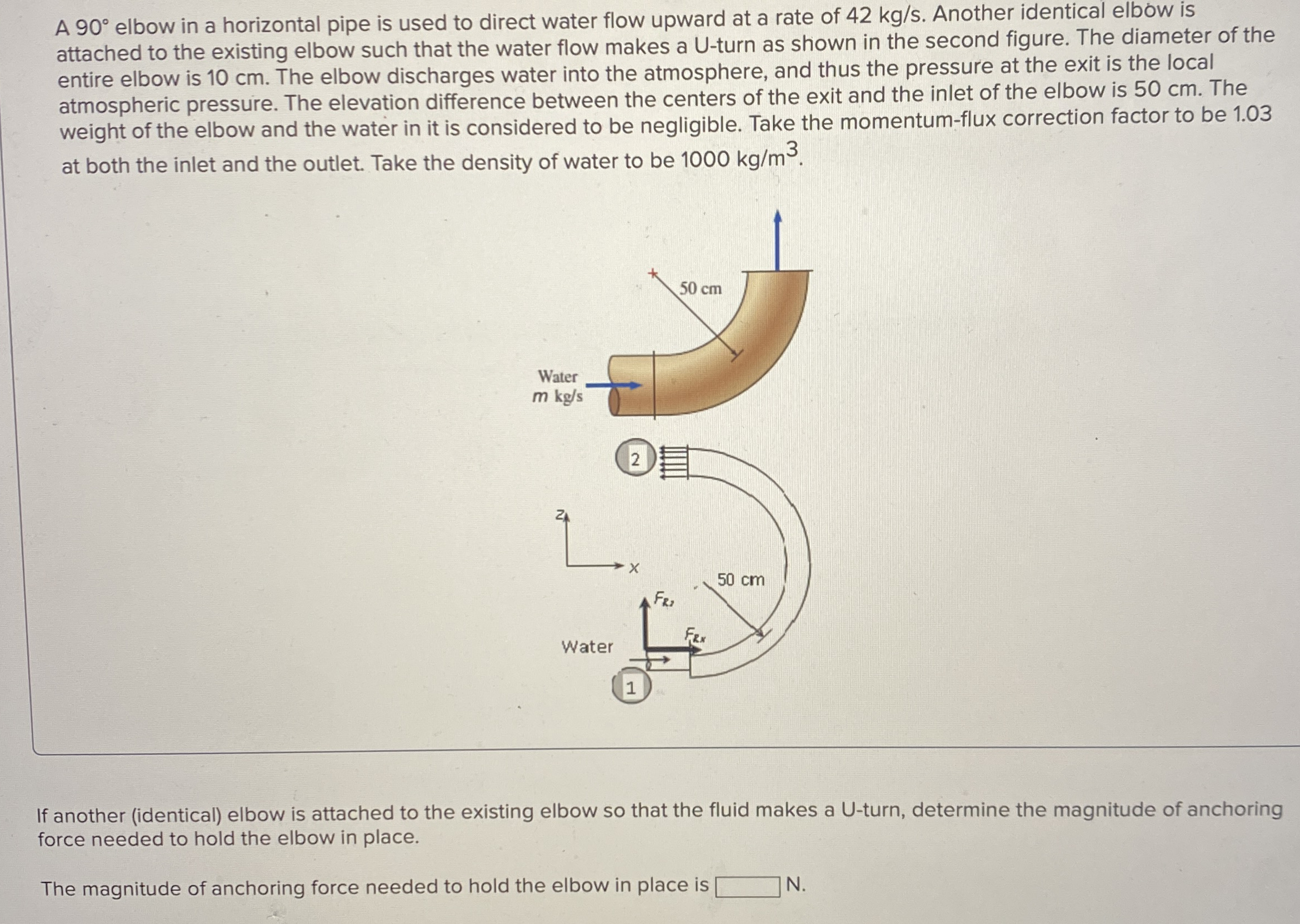 A 9 0 elbow in a horizontal pipe is used to