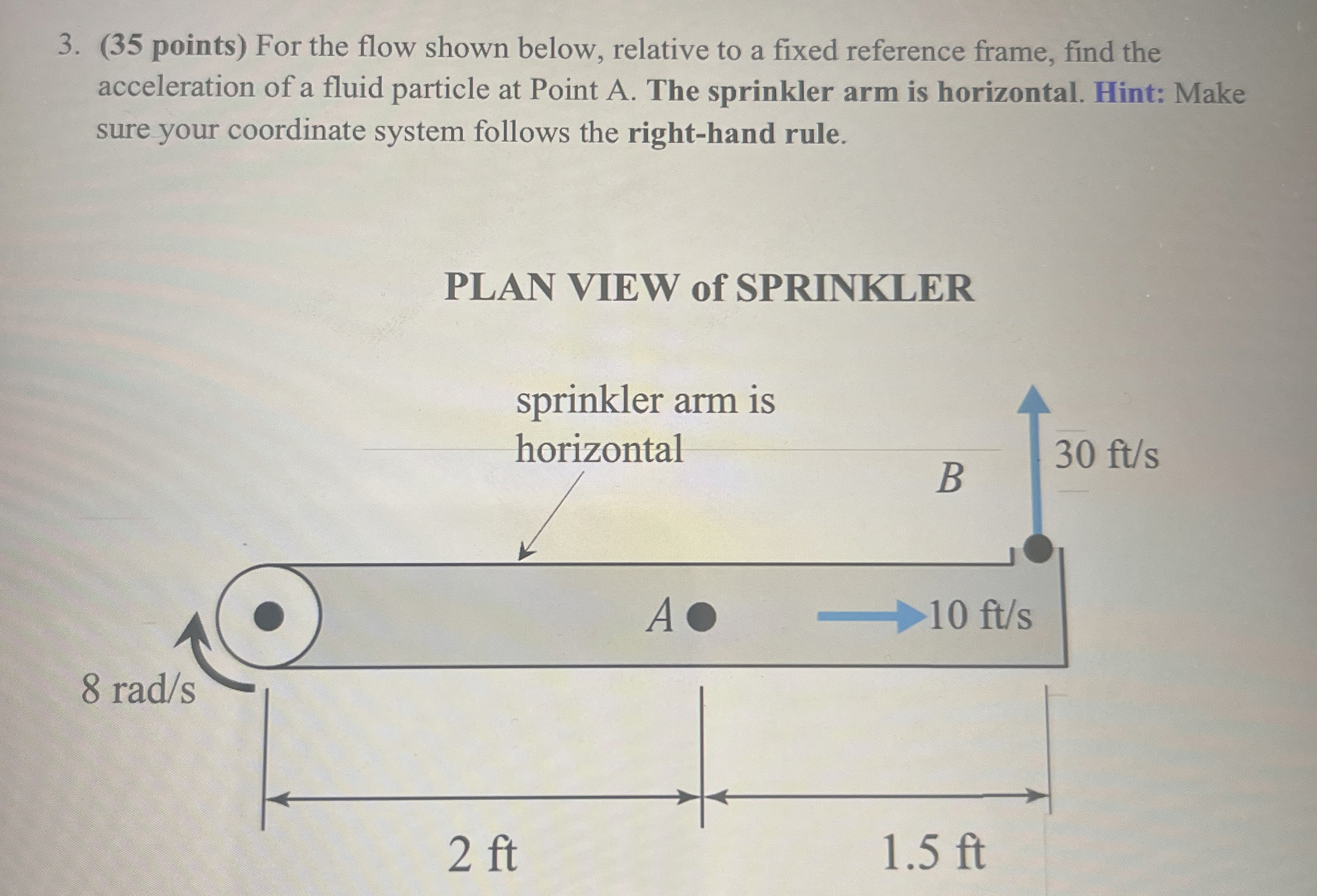 ( 3 5 points ) For the flow shown below, relative