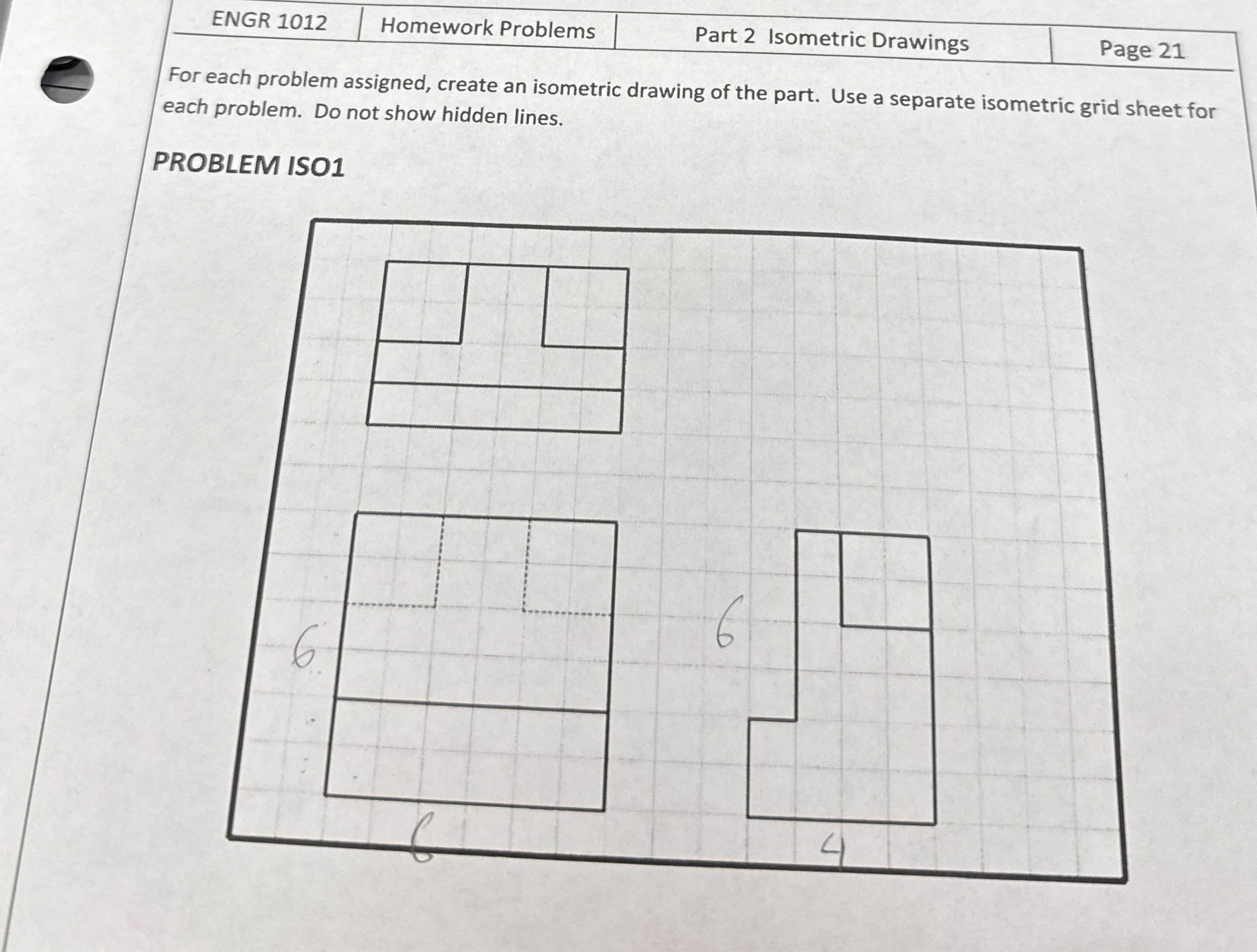 ENGR 1 0 1 2 Homework Problems Part 2 Isometric