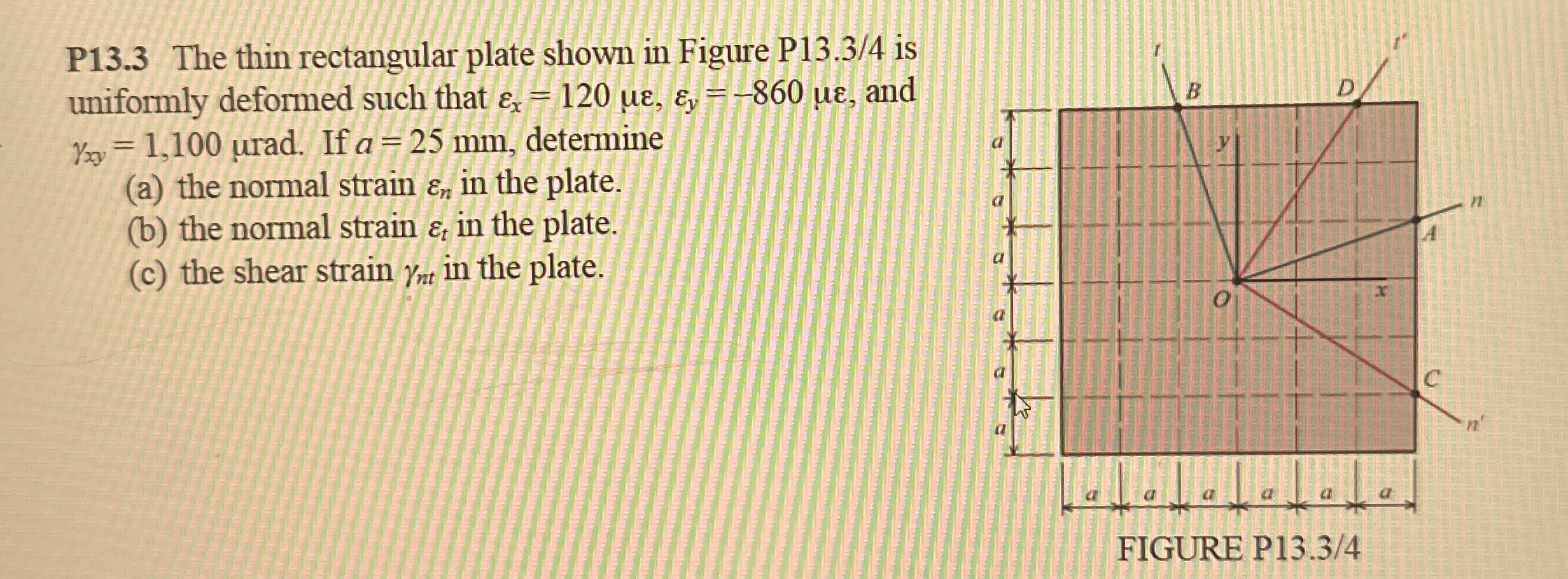 P 1 3 . 3 The thin rectangular plate shown in