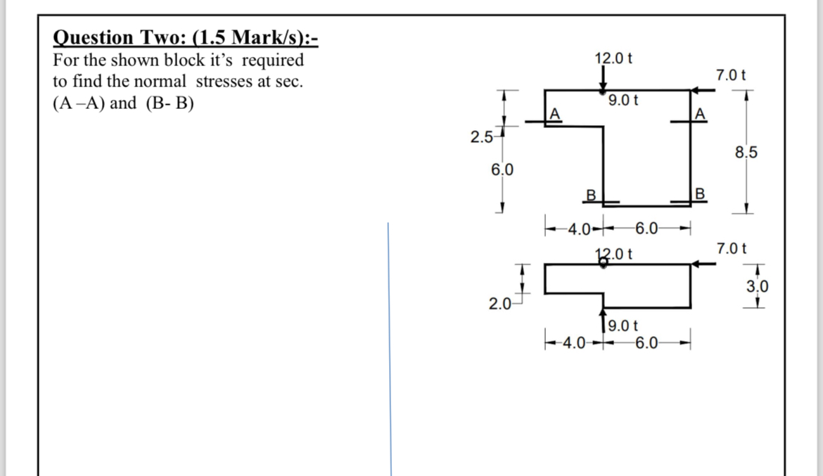 Question Two: ( 1 . 5 Mark / s ) : - For the