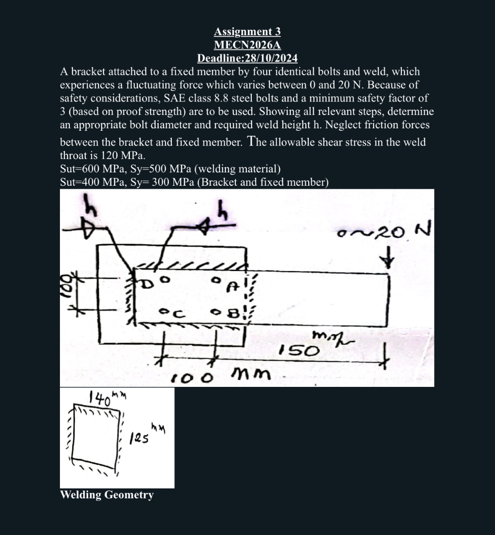 Assignment 3 MECN 2 0 2 6 A Deadline: 2 8 / 1 0 /