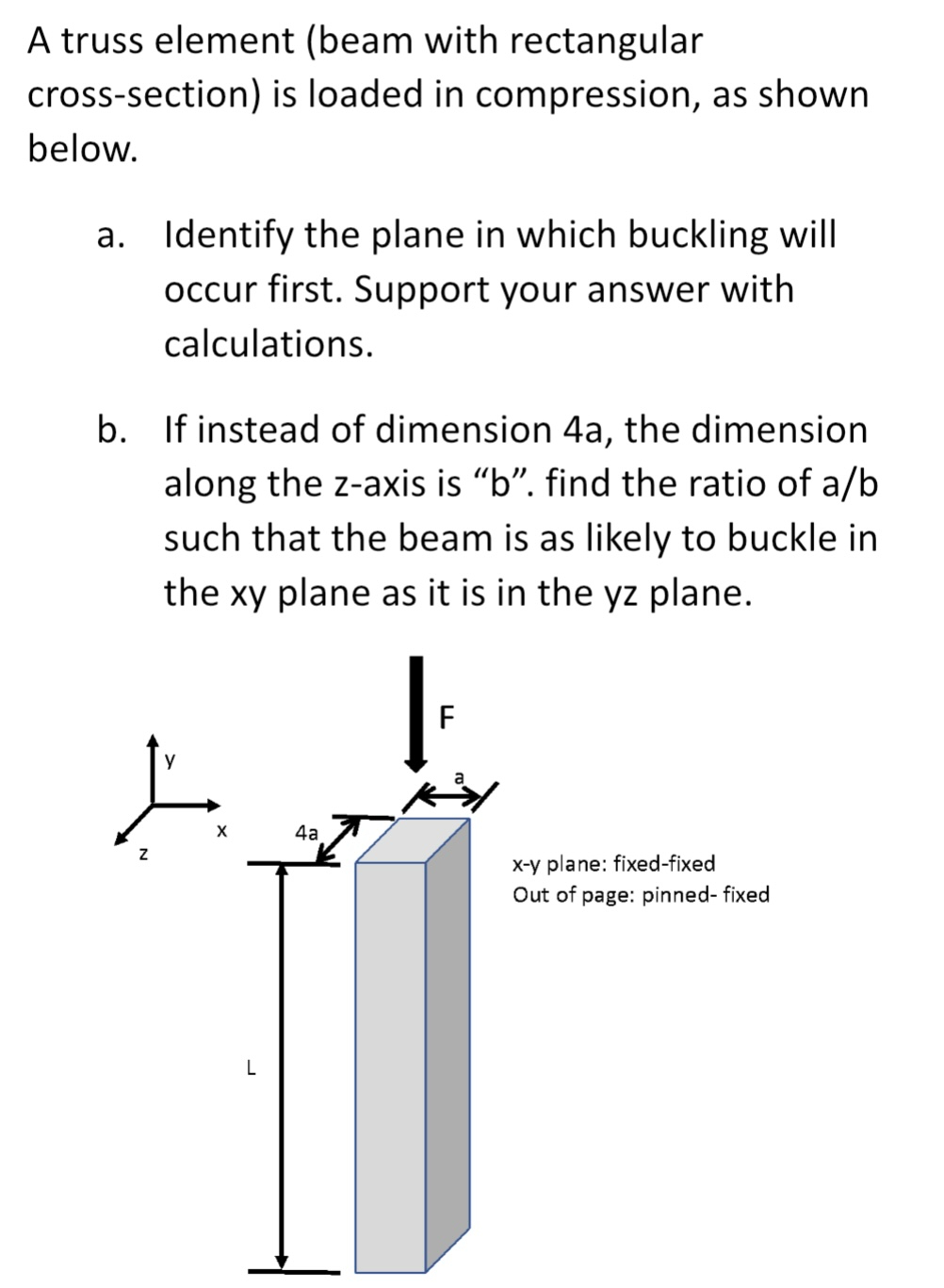 A truss element ( beam with rectangular cross -