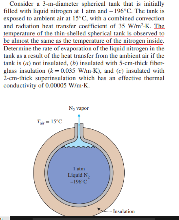 Consider a 3 - m - diameter spherical tank that