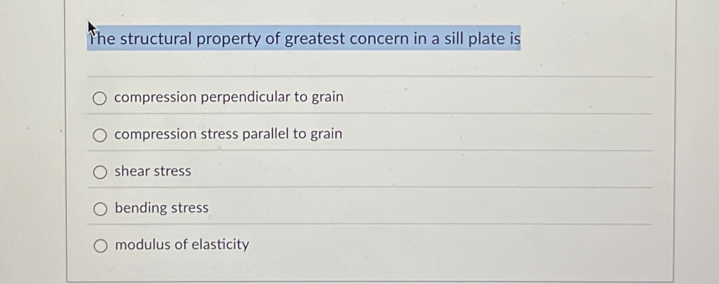 Question 2 2 pts The structural property of