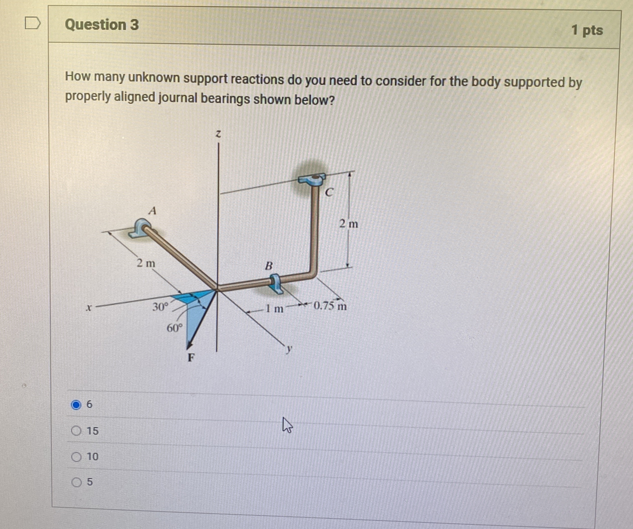 Question 4 The beam shown below is supported by a