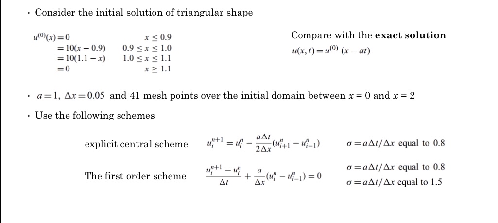 Consider the initial solution of triangular shape