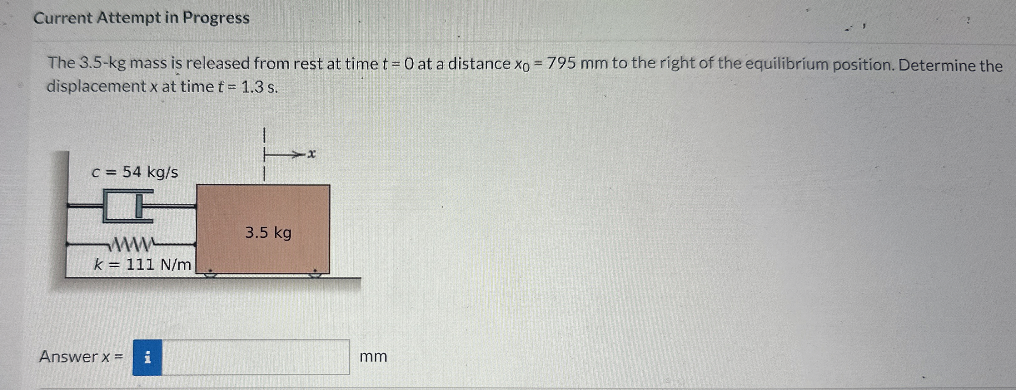 Current Attempt in Progress The 3 . 5 - k g mass