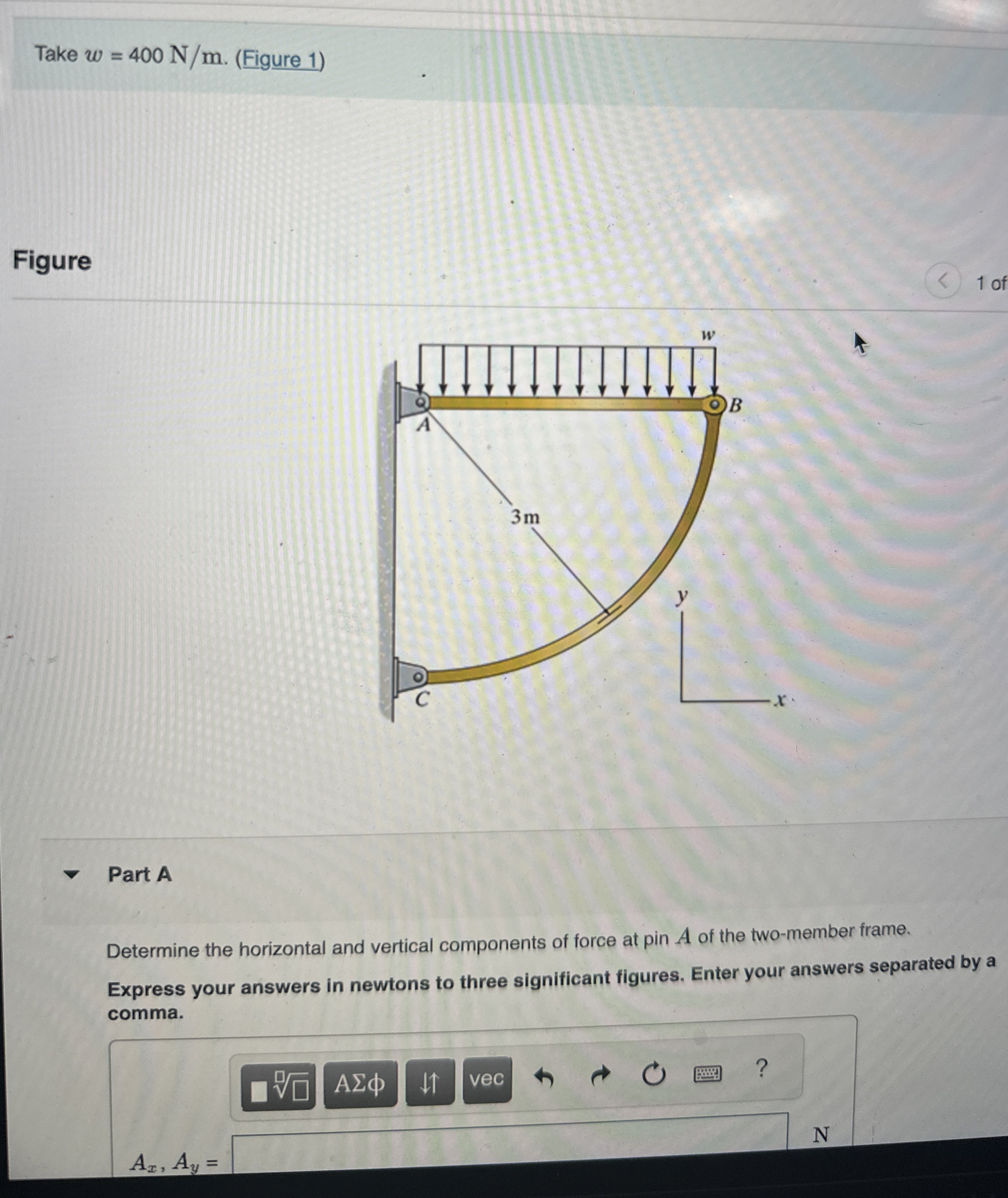 Take w = 4 0 0 N m . ( Figure 1 ) Figure 1 of