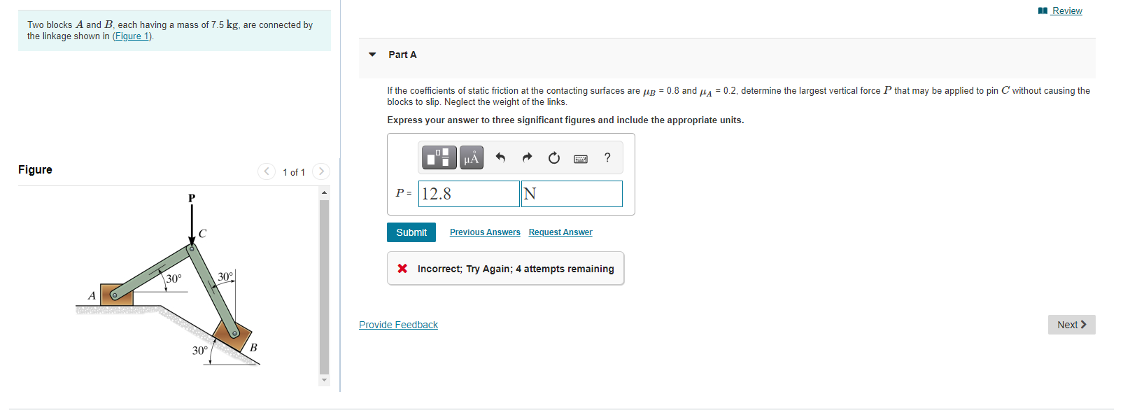 Two blocks \ ( A \ ) and \ ( B \ ) , each having