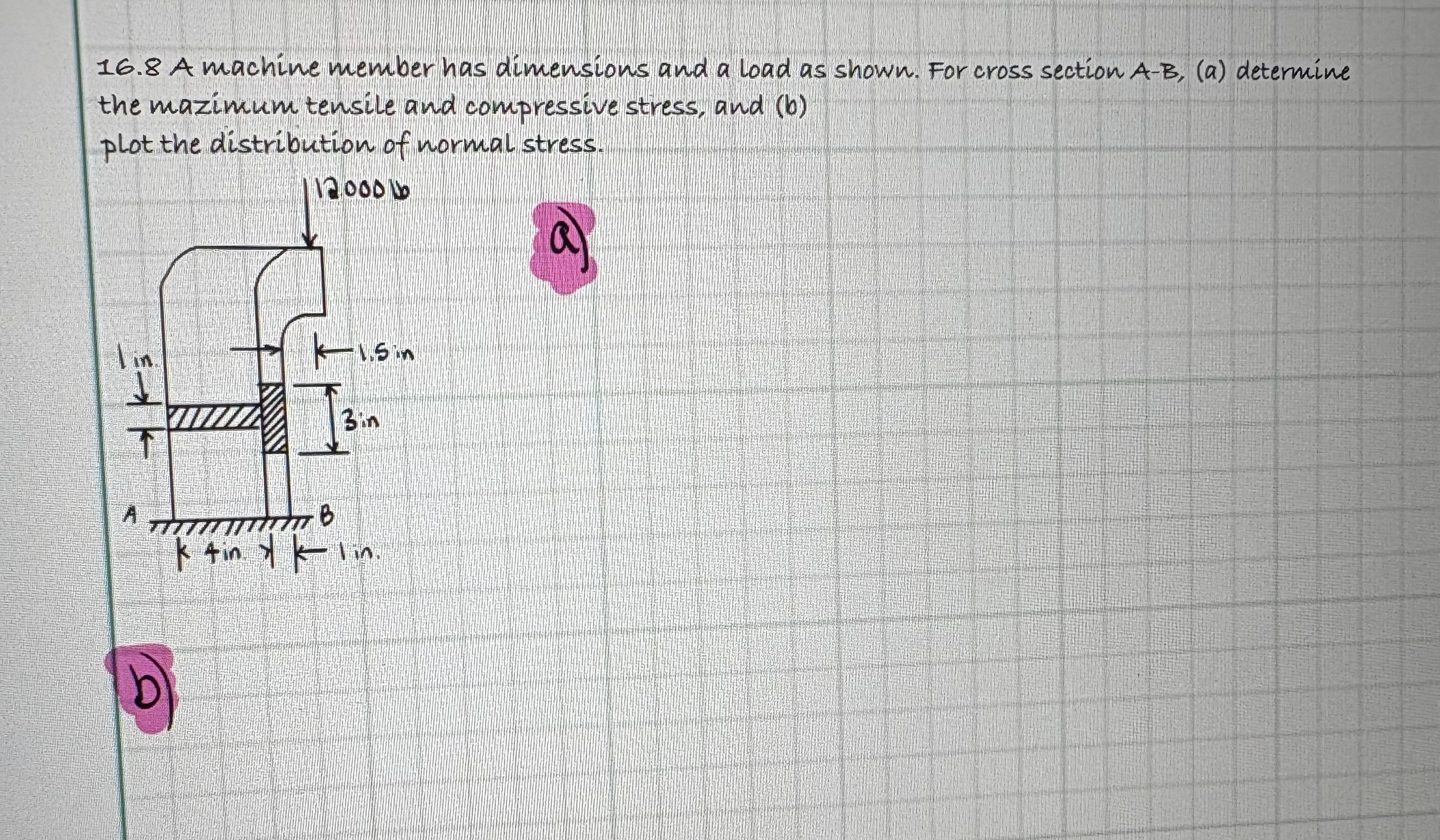 1 6 . 8 A machine member has dimensions and a