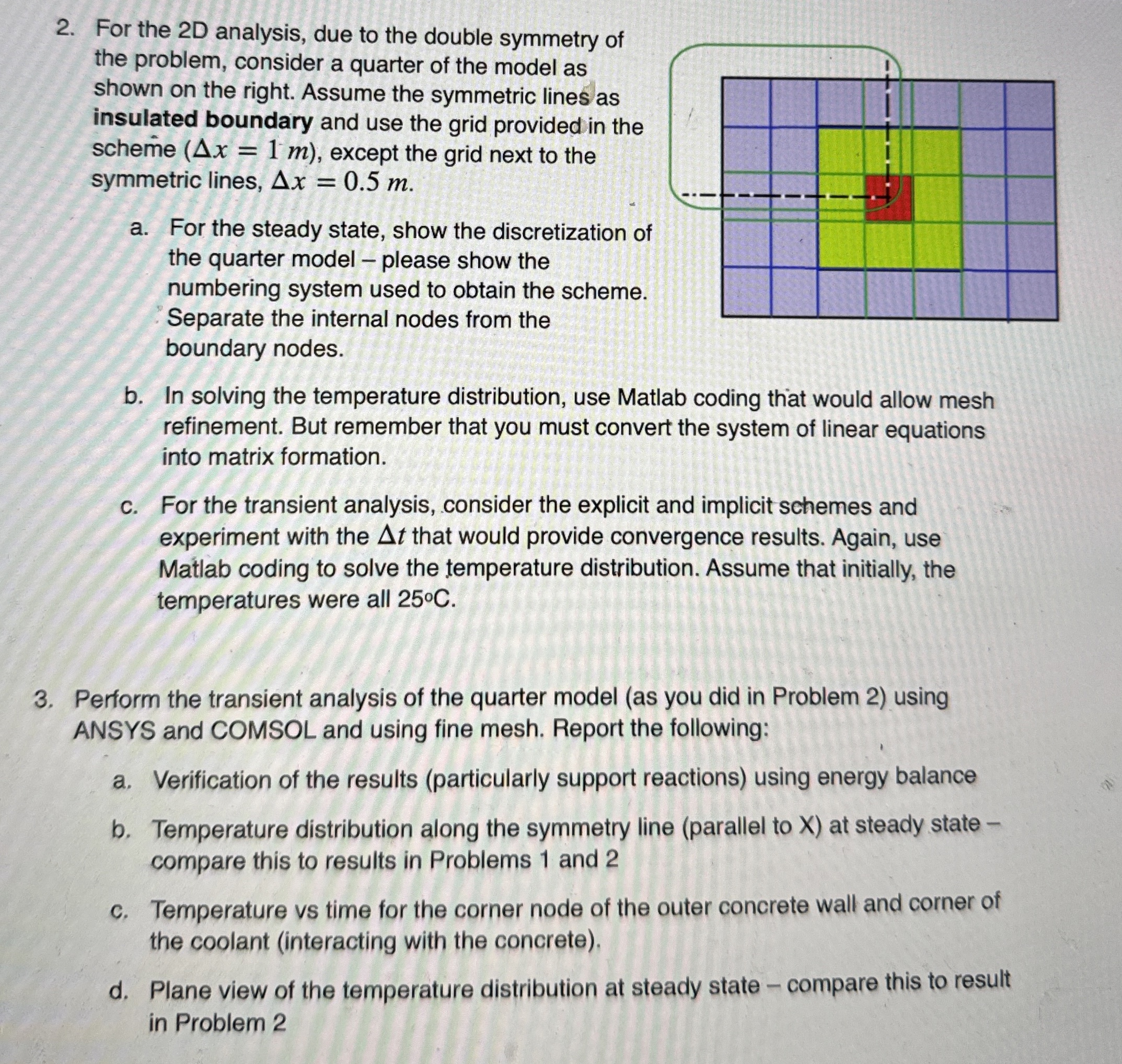 Please answer all parts using matlab, ansys and