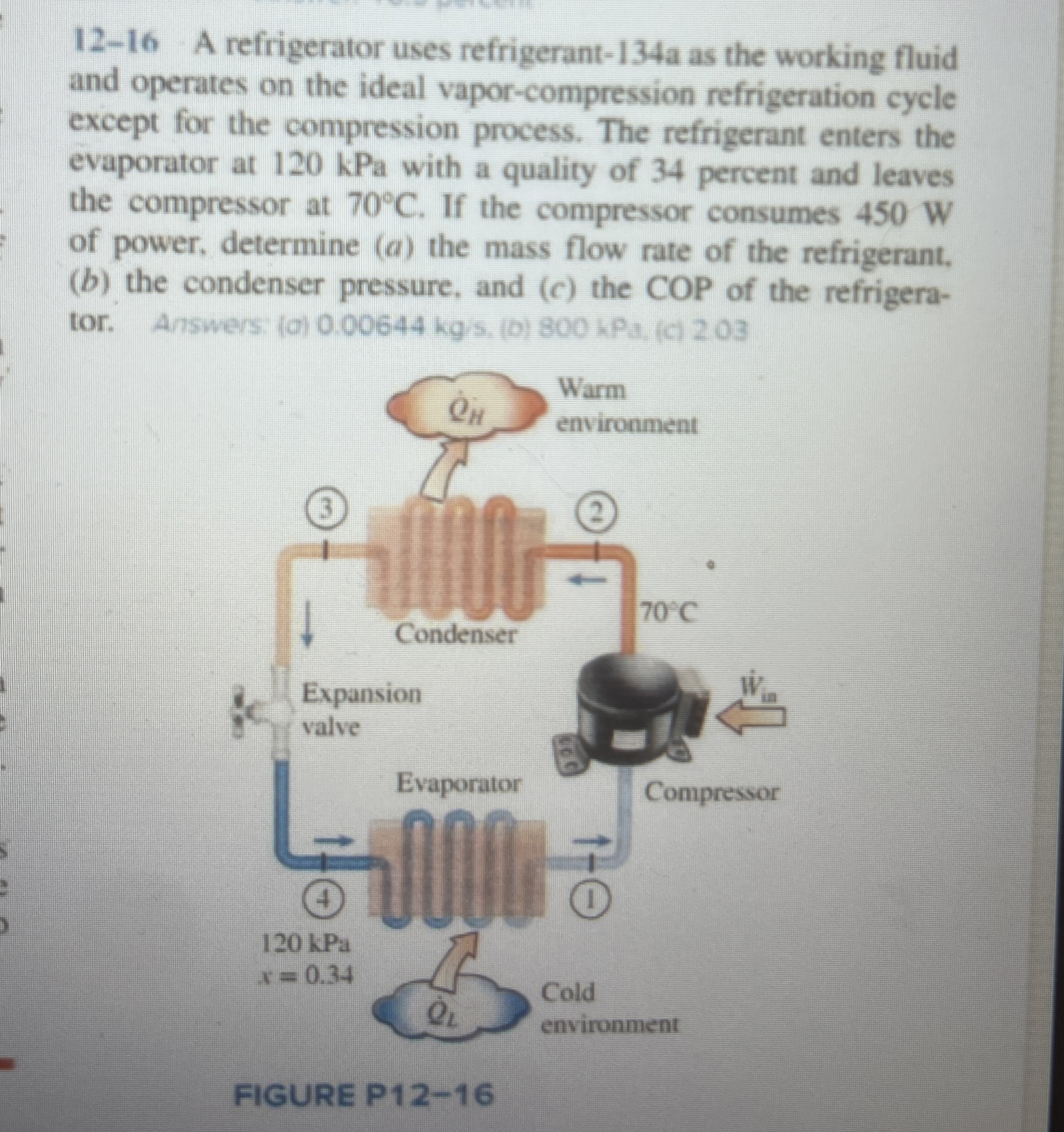 PLEASE HELP SOLVE! 1 2 - 1 6 A refrigerator uses
