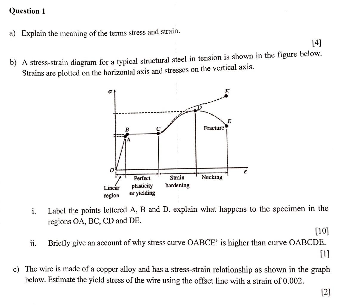 i . Label the points lettered A , B and D .