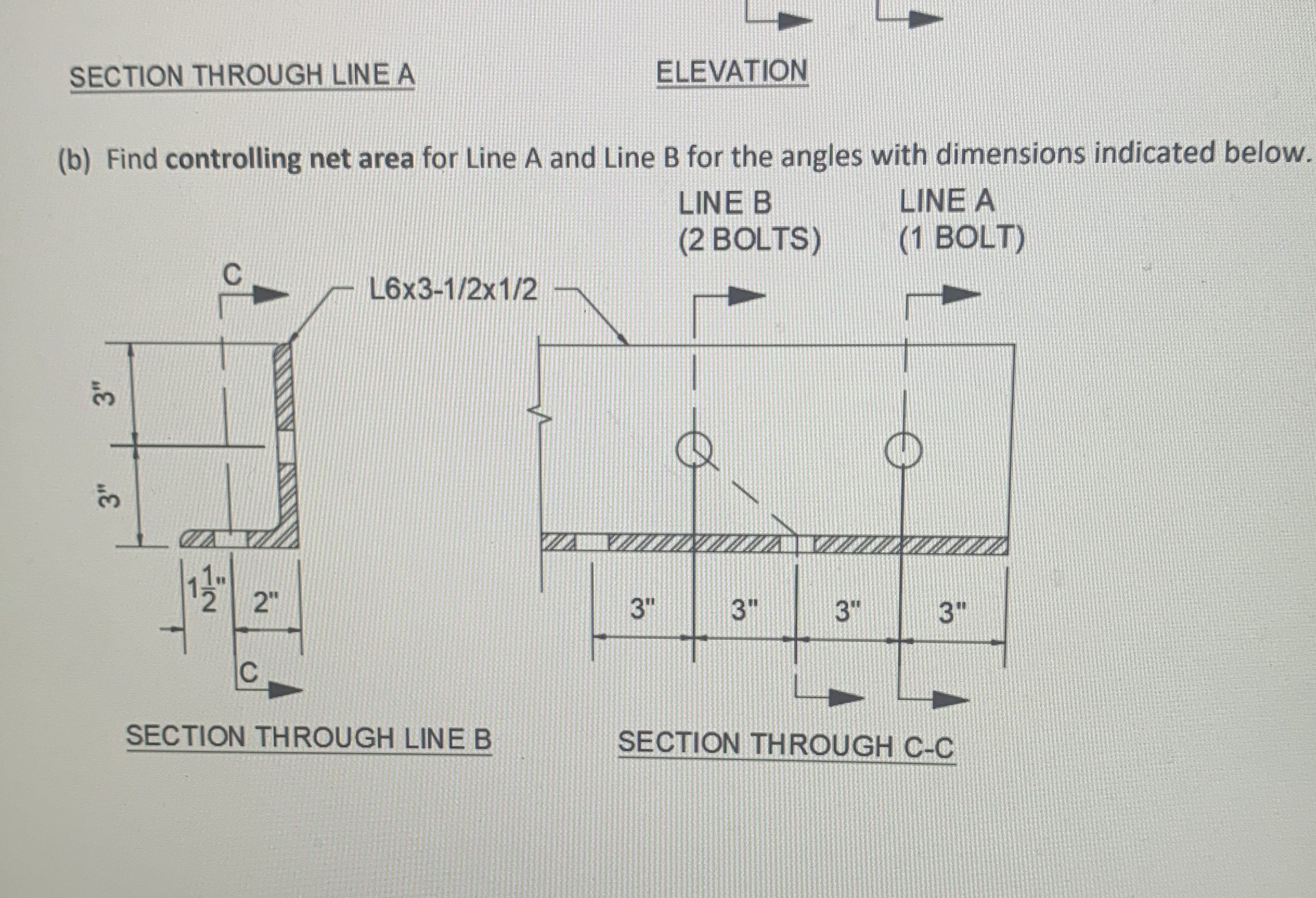 SECTION THROUGH LINE A ELEVATION ( b ) Find