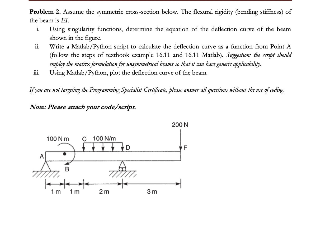 Problem 2 . Assume the symmetric cross - section
