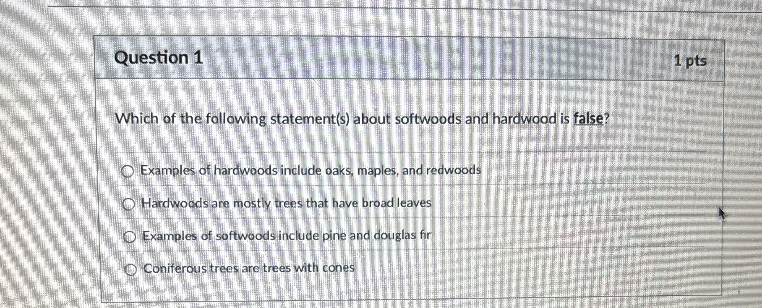 Question 1 Which of the following statement ( s )