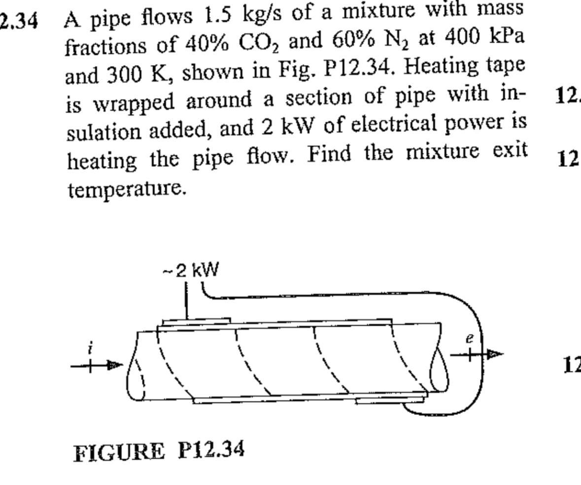 2 . 3 4 A pipe flows 1 . 5 k g s of a mixture
