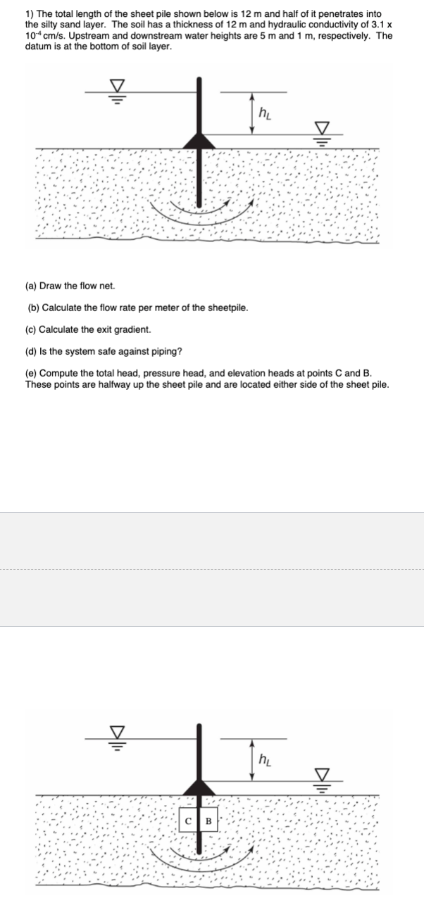 The total length of the sheet pile shown below is