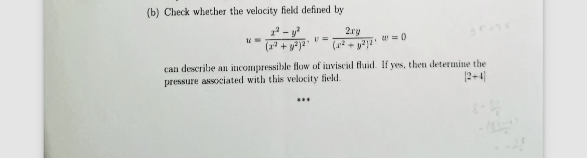 ( b ) Check whether the velocity field defined by