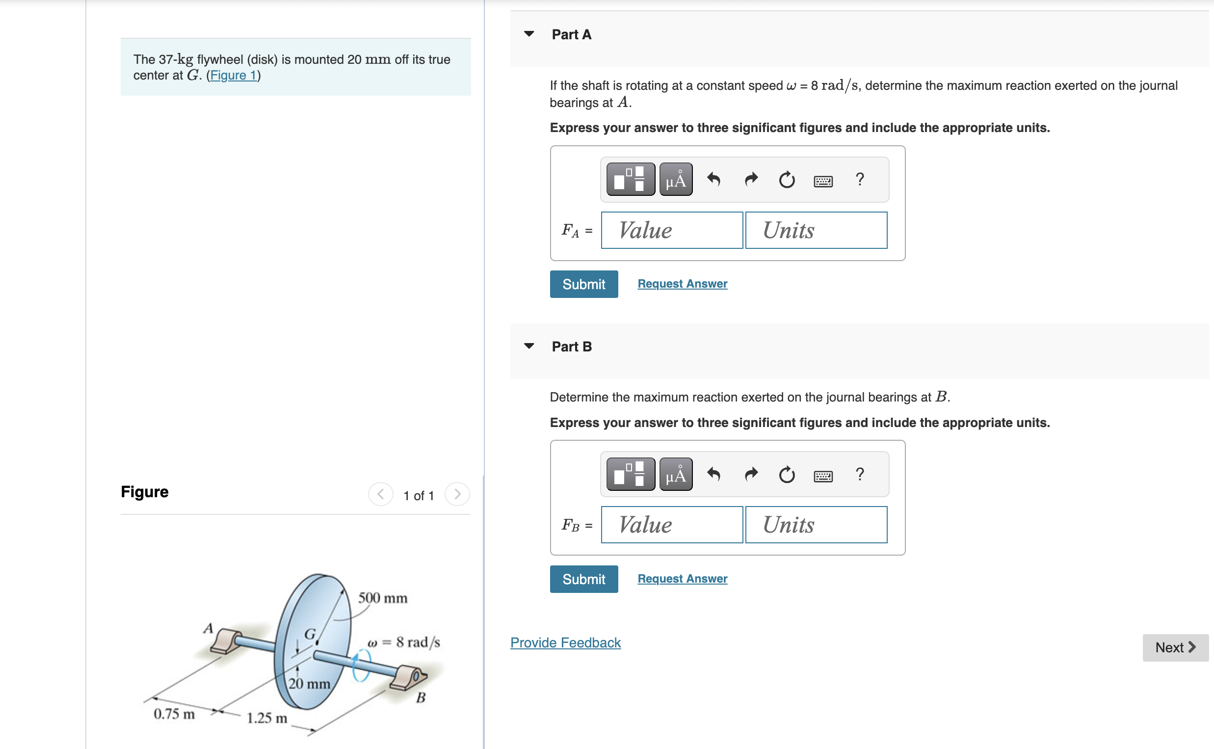 The 3 7 - kg flywheel ( disk ) is mounted 2 0 mm