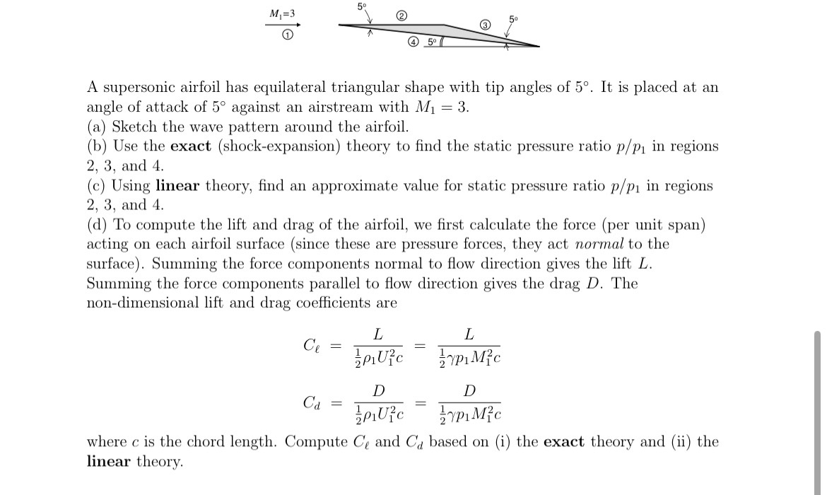 M 1 C = : A supersonic airfoil has equilateral