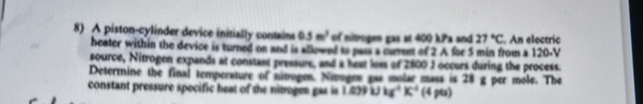 A piston - cylinder device initially containS 0 .