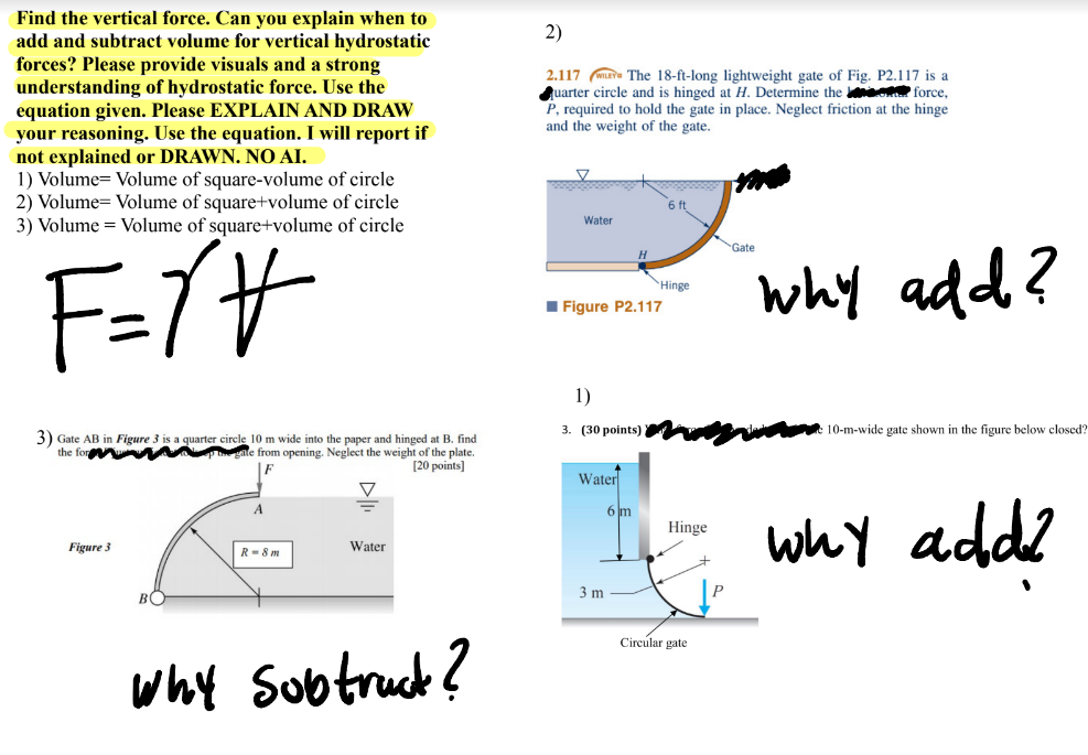Find the vertical force. Can you explain when to