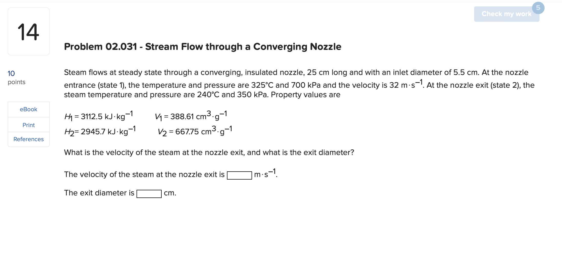 please show all steps, unit convesions, define