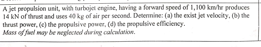 A jet propulsion unit, with turbojet engine,